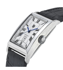 Montre Lip Churchill T26 Homme. Automatique Acier & Cuir Noir 46x26 mm