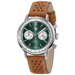 Montre Homme Lip Rallye, 39 mm, chronographe Meca-Quartz acier et cuir 671806