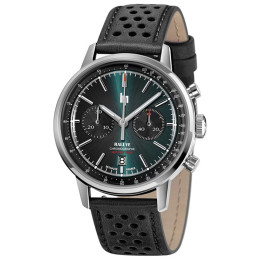 Montre Homme Lip Rallye, 42 mm, chronographe Automatique acier et cuir 671825