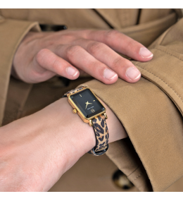 Montre Femme Pierre Lannier Ariane 006L539. Acier & Cuir léopard