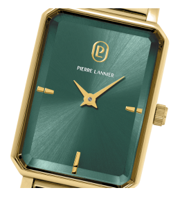 Montre Femme Pierre Lannier Ariane, Acier PVD Jaune & Cadran Vert