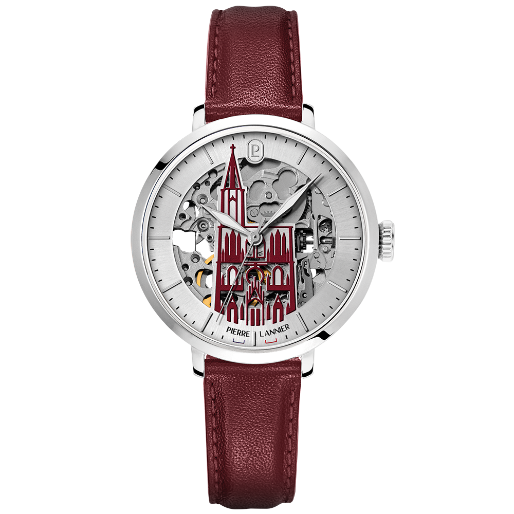 Montre Femme Pierre Lannier CATHEDRALE, acier et cuir 101H625