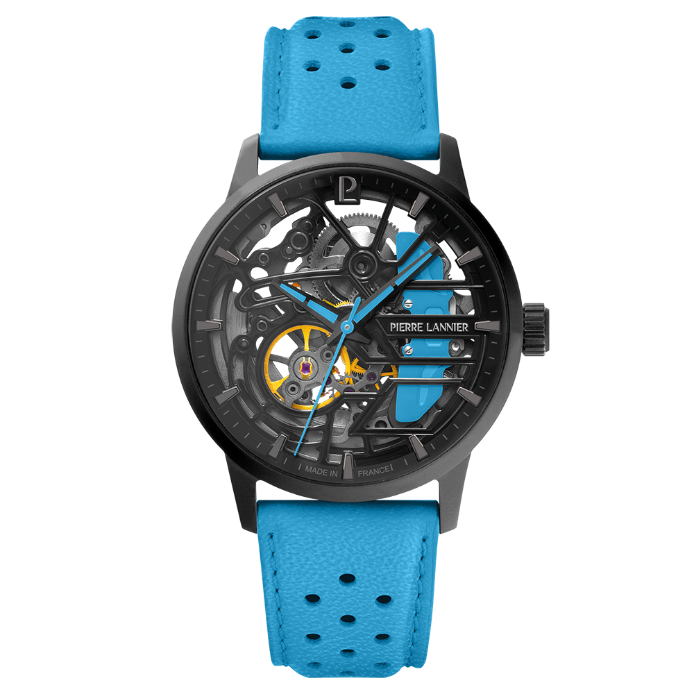 Montre femme Pierre Lannier, PADDOCK (bleue), Automatique cuir, 145G866