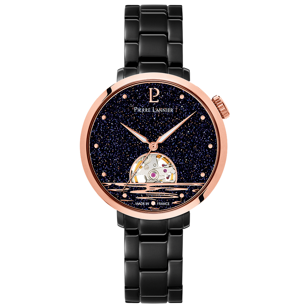 Montre Femme Pierre Lannier Australe automatique acier PVD noir, 149K739