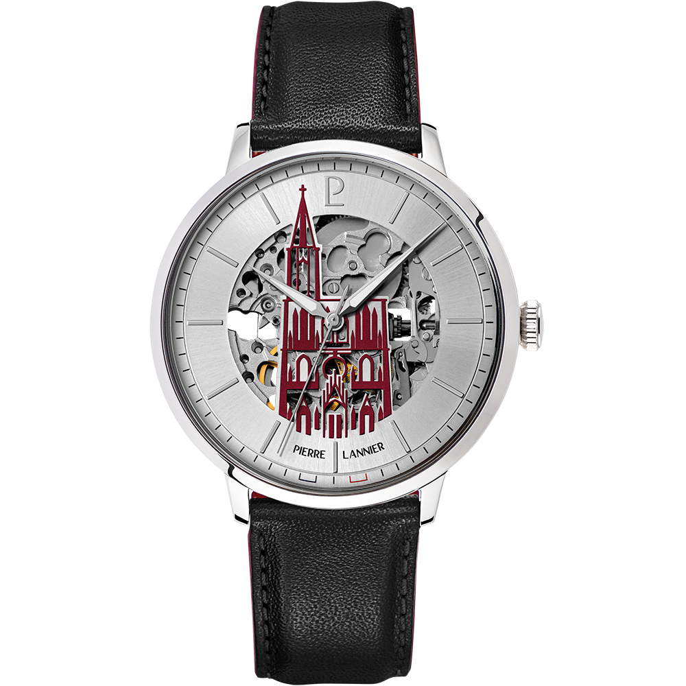 Montre Homme Pierre Lannier CATHEDRALE, acier et cuir 301F123