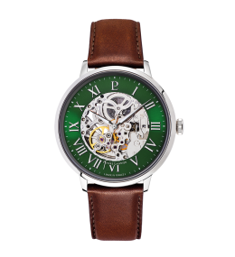 Montre homme Pierre Lannier Automatic, acier et cuir, 323D174