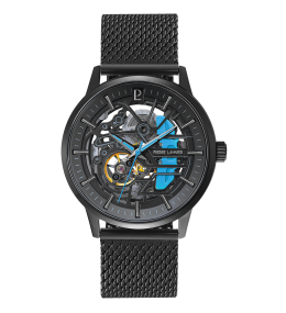Montre homme Pierre Lannier, PADDOCK (bleue), Automatique, acier PVD noir, 345A469