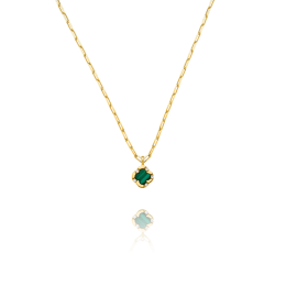Collier Charles Garnier. Argent doré et malachite AGF170230N