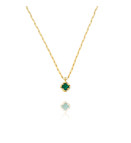 Collier Charles Garnier. Argent doré et malachite AGF170230N