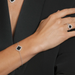 Bracelet réversible Charles Garnier en argent 925/1000 Nacre et onyx