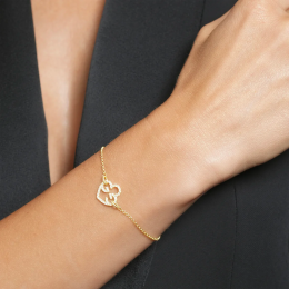 Bracelet Charles Garnier Passion avec cœur Trèfle doré et zirconium
