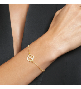 Bracelet Charles Garnier Passion avec cœur Trèfle doré et zirconium
