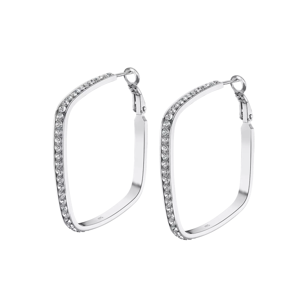 Boucles d’oreilles Lotus LS2357-4/1 en acier et cristaux