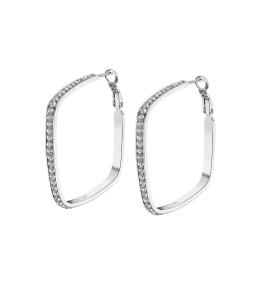 Boucles d’oreilles Lotus LS2357-4/1 en acier et cristaux