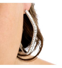 Boucles d’oreilles Lotus LS2357-4/1 , créoles en acier et cristaux