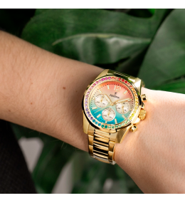 Montre Festina boyfriend 20609/5 Femme dorée cadran multicolore