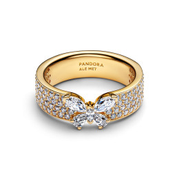 Bague Pandora Papillon en métal doré or jaune avec oxydes de zirconium