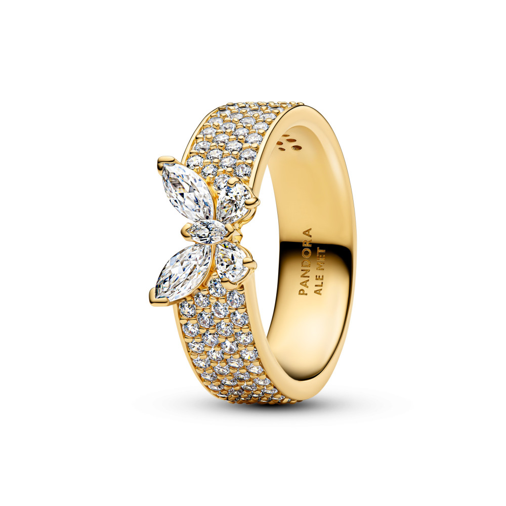 Bague Pandora papillon étincellant en métal doré or jaune 585/1000, 164270C01 Bague Pandora papillon étincellant en métal doré or jaune 585/1000, 164270C01