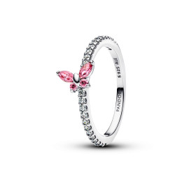 Bague Pandora papillon rose superposables en argent 925/1000, 194269C02