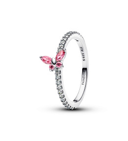Bague Pandora papillon rose superposables en argent 925/1000, 194269C02
