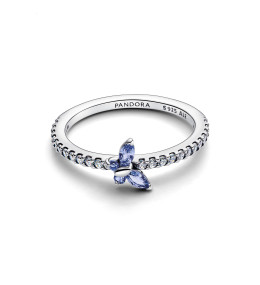 Bague Pandora Papillon argent 925/1000 et cristaux bleus