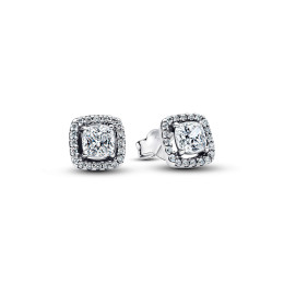 Boucles d'oreilles Pandora halo scintillant carré  en argent 925/1000 293551C02