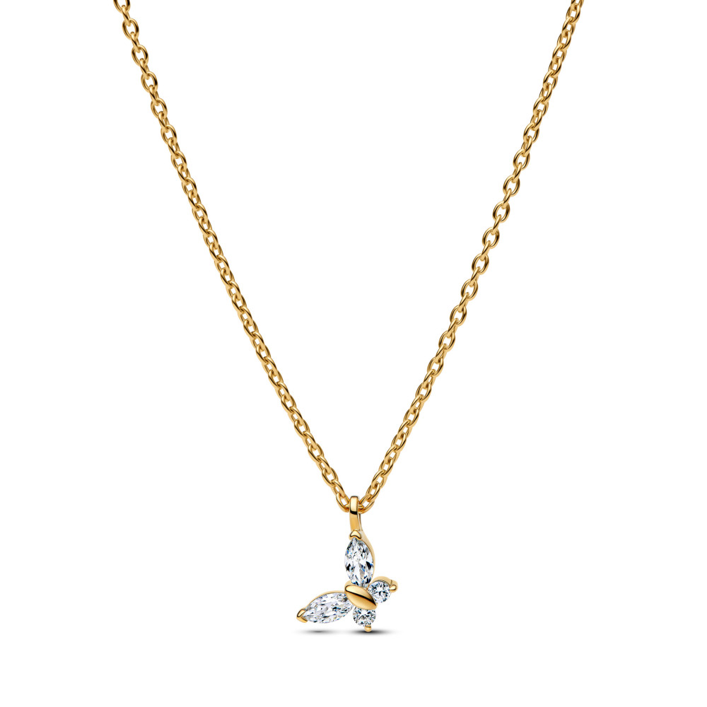 Collier Pandora papillon scintillant en métal doré or jaune 585/1000 364267C01-45