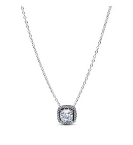 Collier Pandora halo carré scintillant en argent 925/1000 393560C02-45