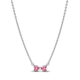 Collier Pandora noeud rose d'amour en argent 925/1000 394235C01-45
