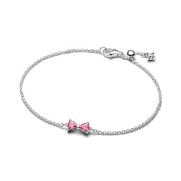Bracelet Pandora noeud rose scintillant en argent 925/1000, 594234C01-16