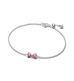 Bracelet Pandora noeud rose scintillant en argent 925/1000, 594234C01-16