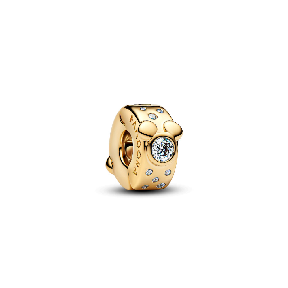 Charm clip Pandora, Disney Mickey et Minnie en métal doré or jaune 585/1000,764130C01 Charm clip Pandora, Disney Mickey et Minnie en métal doré or jaune 585/1000,764130C01