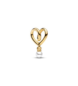 Charm Pandora cœur enveloppé métal doré or jaune 585/1000