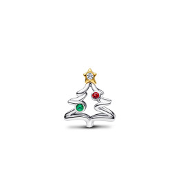 Charm Pandora Sapin de Noël or jaune et argent