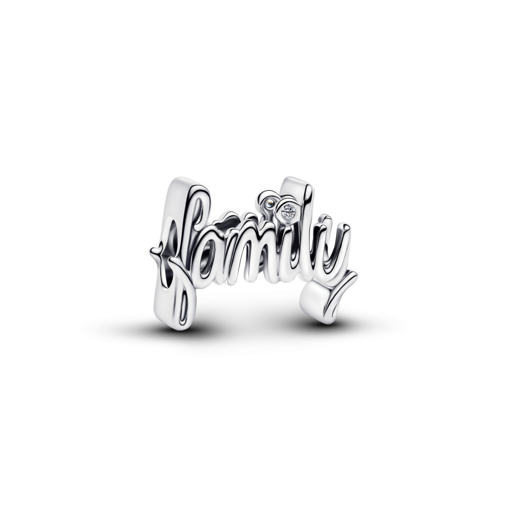 Charm Pandora Moments, family et coeur scintillant en argent 925/1000 794250C01