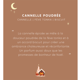 Bougie Cannelle Poudrée 3 mèches. Cire végétale, France