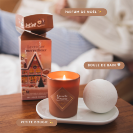 Coffret Le Merveilleux my jolie candle bougie & boule de bain Noël