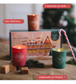 Coffret L’Atelier des Merveilles my jolie candle 3 bougies de Noël