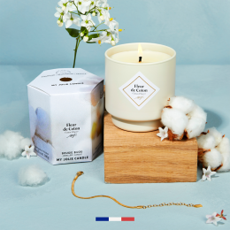 Bougie bijou My Jolie Candle Fleur de coton bracelet acier doré 320281