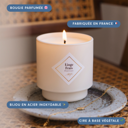 Bougie bijou My Jolie Candle linge frais bracelet acier doré 320282