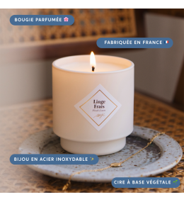 Bougie bijou My Jolie Candle linge frais bracelet acier doré 320282