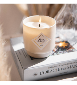 Bougie bijou Fleur de Coton avec bracelet acier blanc