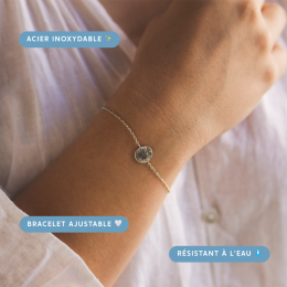 Bougie bijou Fleur de Coton avec bracelet acier blanc