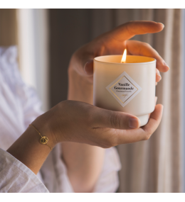 Bougie Bijou Vanille Gourmande. Bracelet Acier Blanc