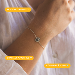 Bougie Bijou Vanille Gourmande. Bracelet Acier Blanc