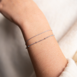 Bougie Bijou Vanille Gourmande. Bracelet Acier Blanc