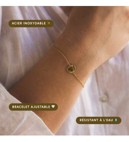 Bougie bijou Santal Bergamote avec bracelet doré