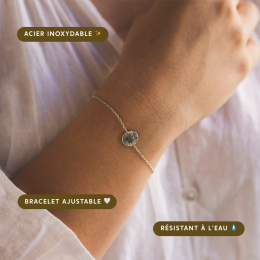 Bougie bijou Santal & Bergamote avec bracelet acier blanc