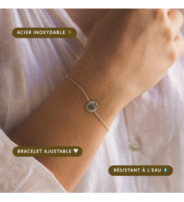 Bougie bijou Santal & Bergamote avec bracelet acier blanc