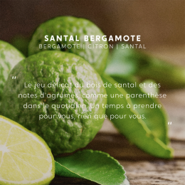 Bougie bijou Santal & Bergamote avec bracelet acier blanc